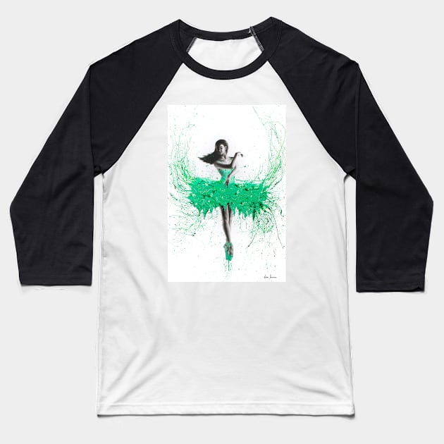 Mint Ballerina Baseball T-Shirt by AshvinHarrison